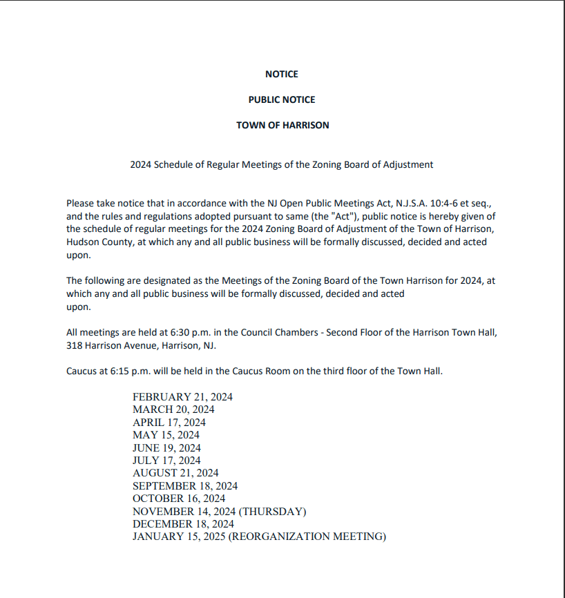 Zoning Board Meetings 2024